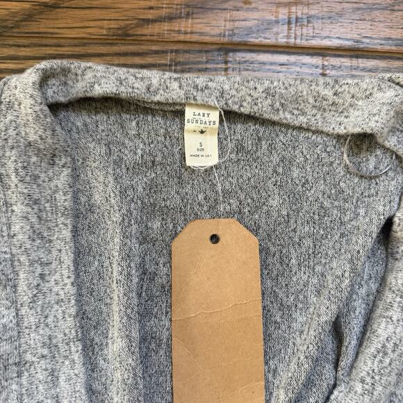 Lazy Sundays Gray Knit Dolman Sleeve Cropped Cardigan Top Women’s Size S - Picture 2 of 4